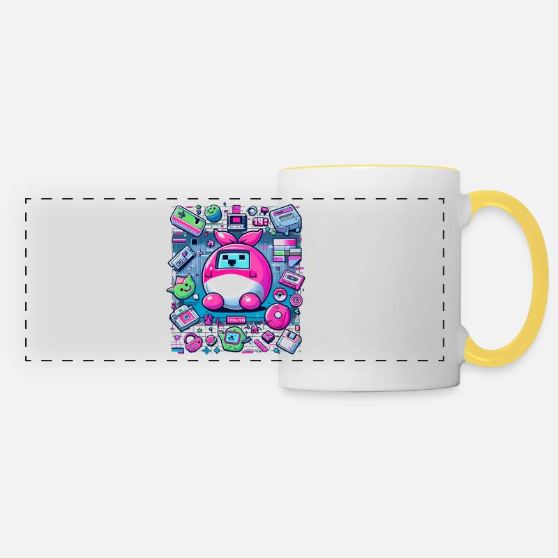 90s Tech Nostalgia - Panoramic Mug - white/yellow