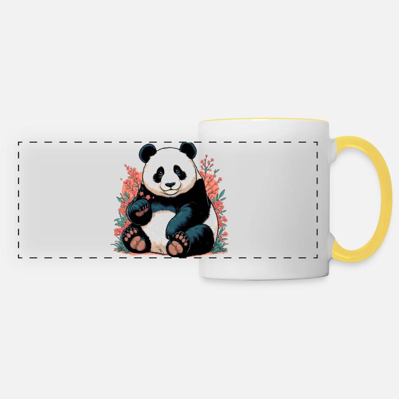 Panda - Panoramic Mug - white/yellow