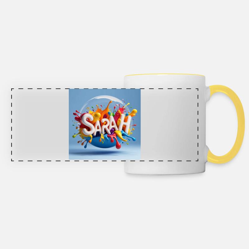 SARAH - Mug panoramique contrasté et blanc - blanc/jaune