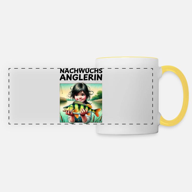 Young angler - Panoramic Mug - white/yellow