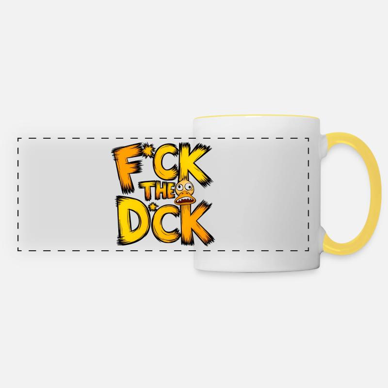 F*ck the d*ck - Panoramic Mug - white/yellow