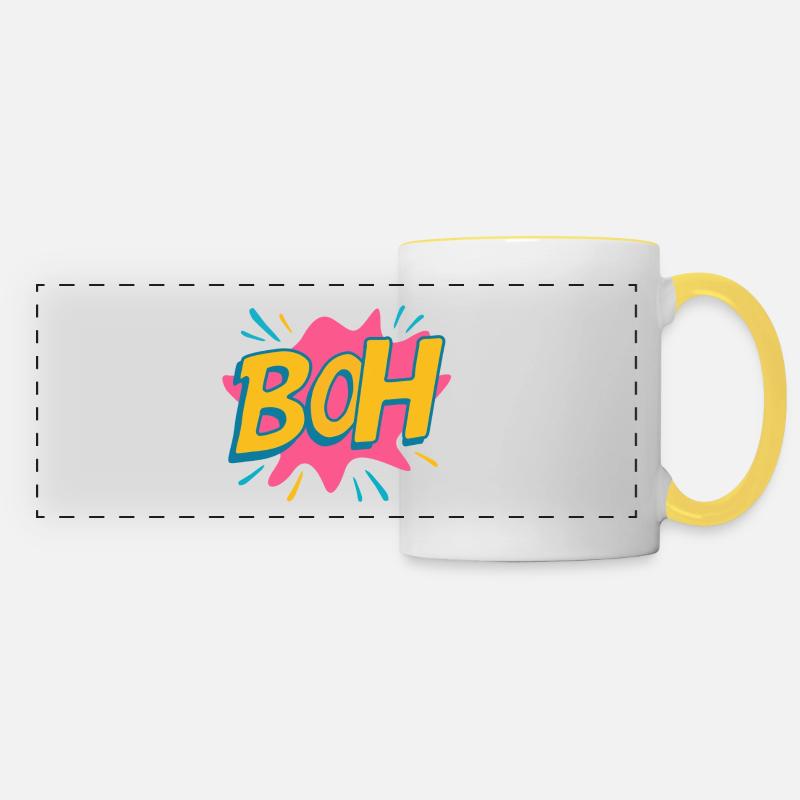 dunno - Panoramic Mug - white/yellow