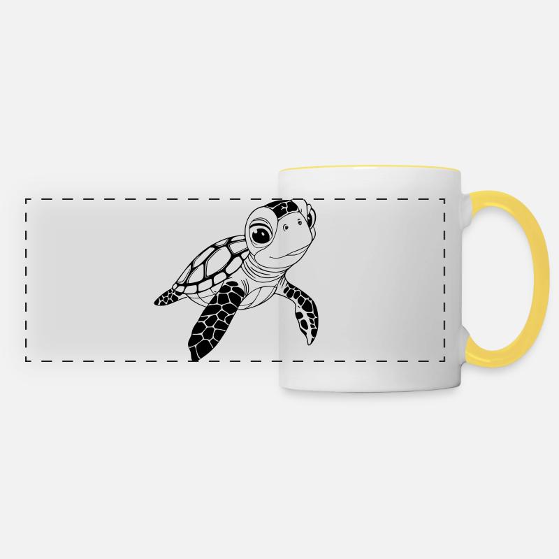 Turtle - Panoramic Mug - white/yellow