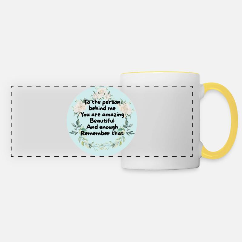 Couronne de fleurs Courage Circle - Mug panoramique contrasté et blanc - blanc/jaune