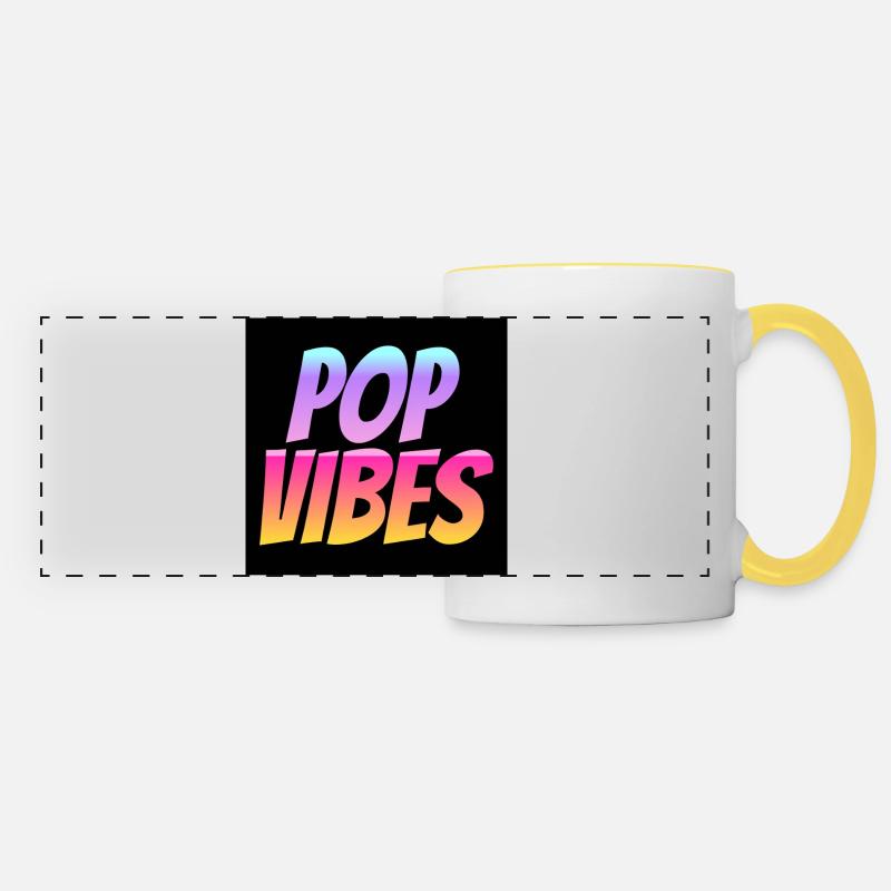 POP VIBES - Panoramic Mug - white/yellow