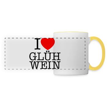 i love Gluehwein Weihnachten - Panoramatasse - Weiß/Gelb - Vorne
