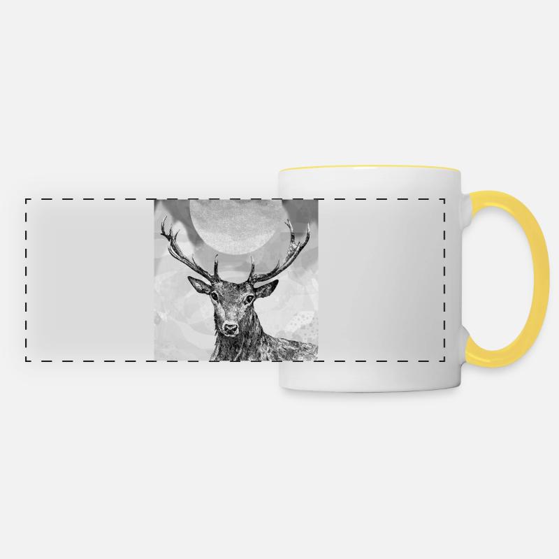 Deer - Panoramic Mug - white/yellow