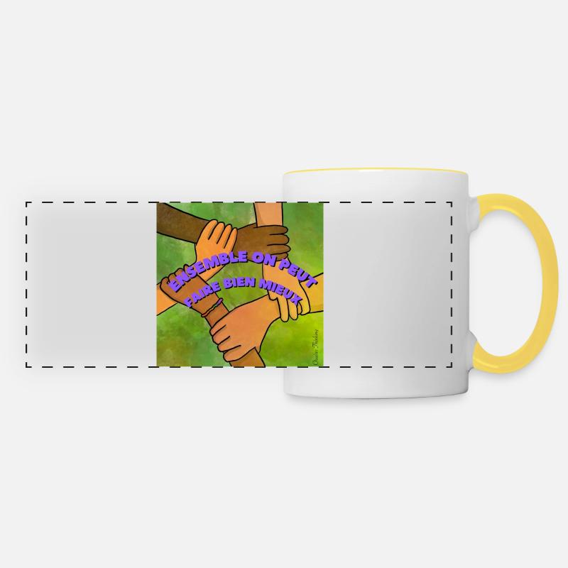 Together we can do much better - Panoramic Mug - white/yellow