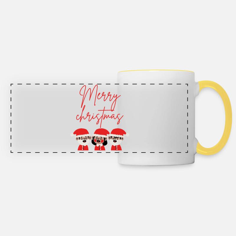 Merry Christmas - Panoramic Mug - white/yellow