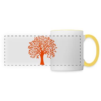 Base Orange Jumbo Tree Print Silhouette - Panoramic Mug - white/yellow - Front