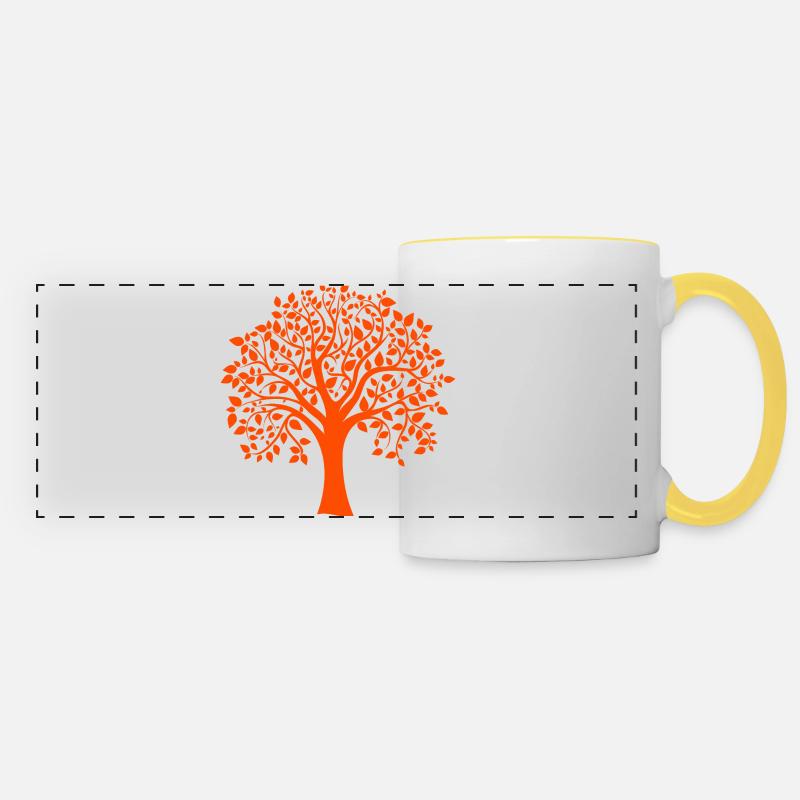 Base Orange Jumbo Tree Print Silhouette - Panoramic Mug - white/yellow