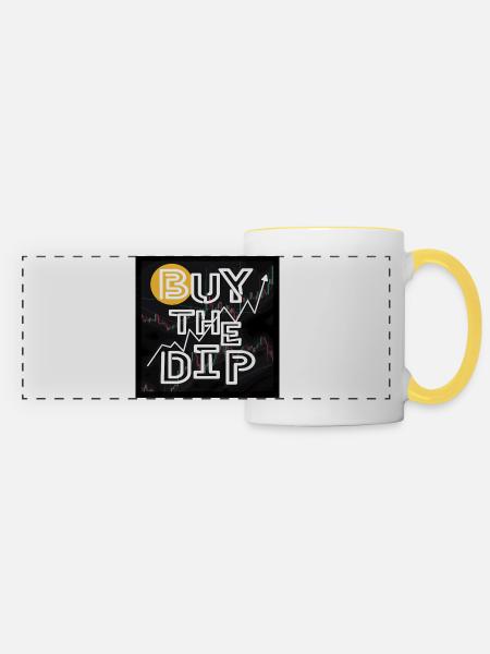 Buy the dip! - Panoramatasse - Weiß/Gelb