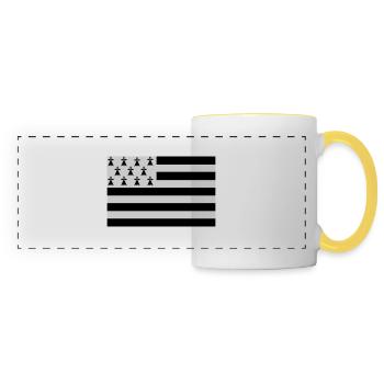 bzh_flag - Mug panoramique contrasté et blanc - blanc/jaune - Devant