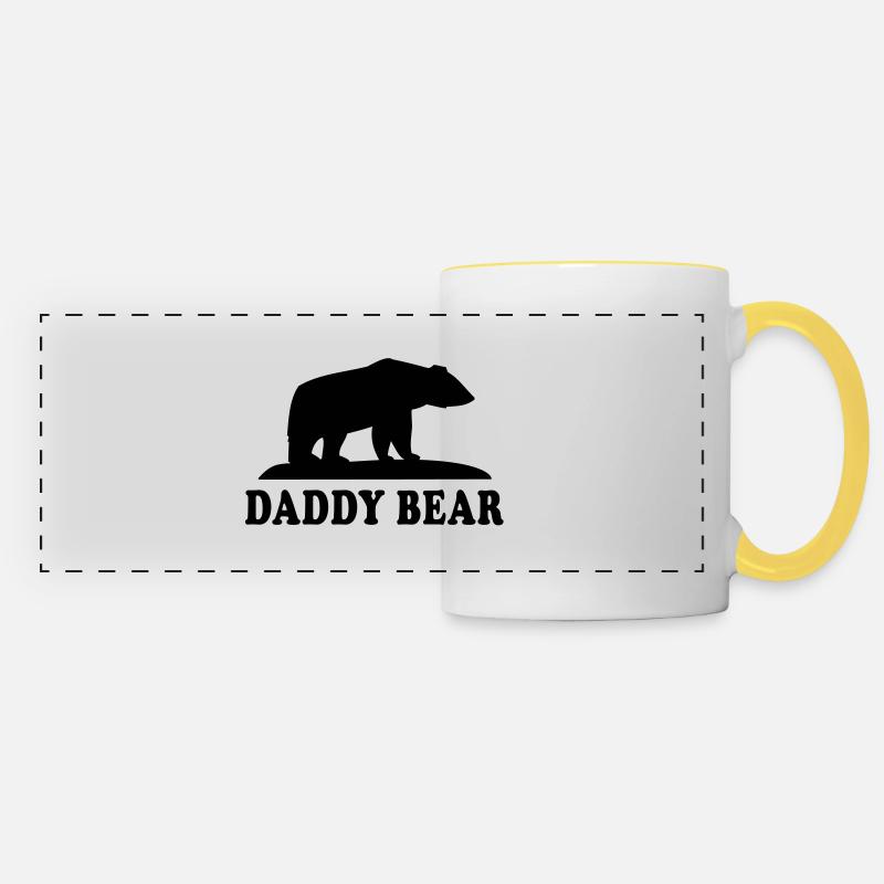 PAPA OURS - Mug panoramique contrasté et blanc - blanc/jaune
