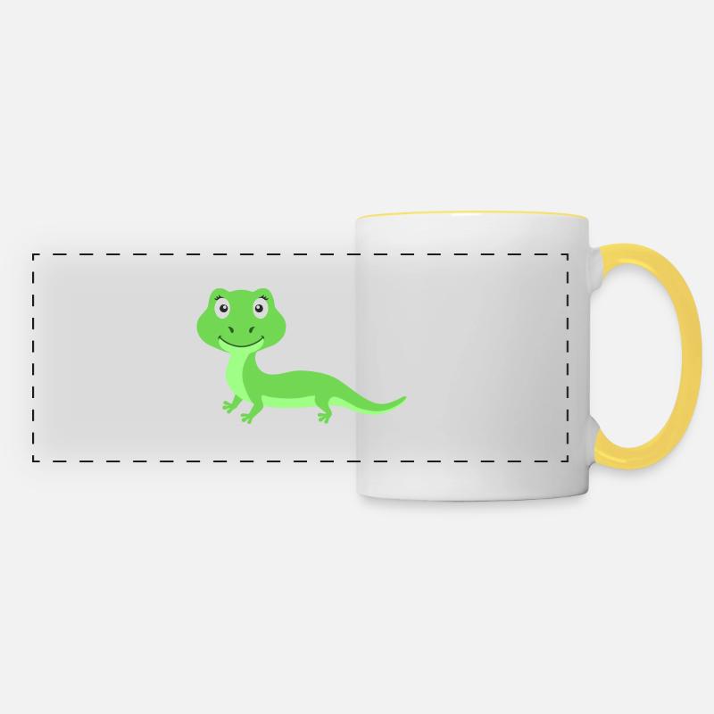 lizard - Panoramic Mug - white/yellow