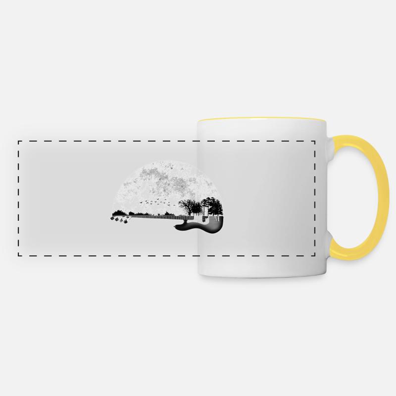nature guitar - Panoramic Mug - white/yellow