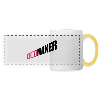 Entrepreneur Money Maker Logo - Panoramic Mug - white/yellow - Front