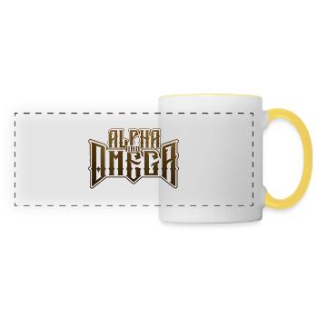 I am Alpha and Omega Jesus Christ Hope Bible Faith - Panoramic Mug - white/yellow - Front