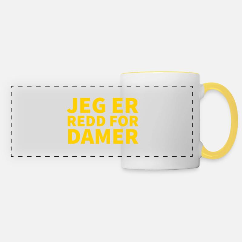 j'ai peur mesdames - Mug panoramique contrasté et blanc - blanc/jaune