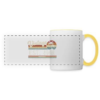 1948 Born Vintage Birthday Gift - Panoramic Mug - white/yellow - Front