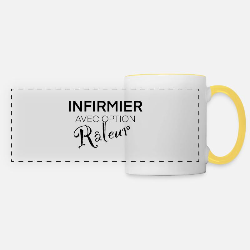 Nurse complainer option - Panoramic Mug - white/yellow