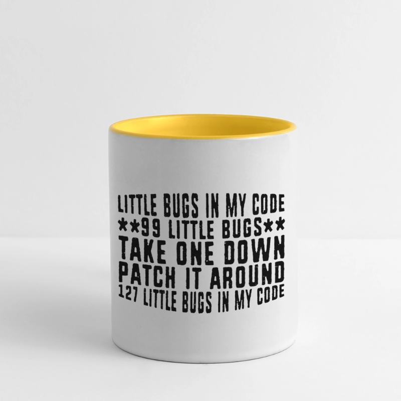 99 petits bugs dans mon code 8 Mug panoramique contrasté et blanc