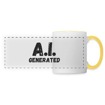 IA générée - Mug panoramique contrasté et blanc - blanc/jaune - Devant