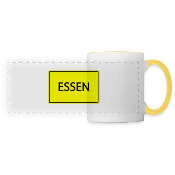 ortsschild essen - Panoramatasse - Weiß/Gelb - Vorne
