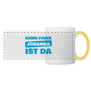 Prénom Johanna - Mug panoramique contrasté et blanc - blanc/jaune - Devant