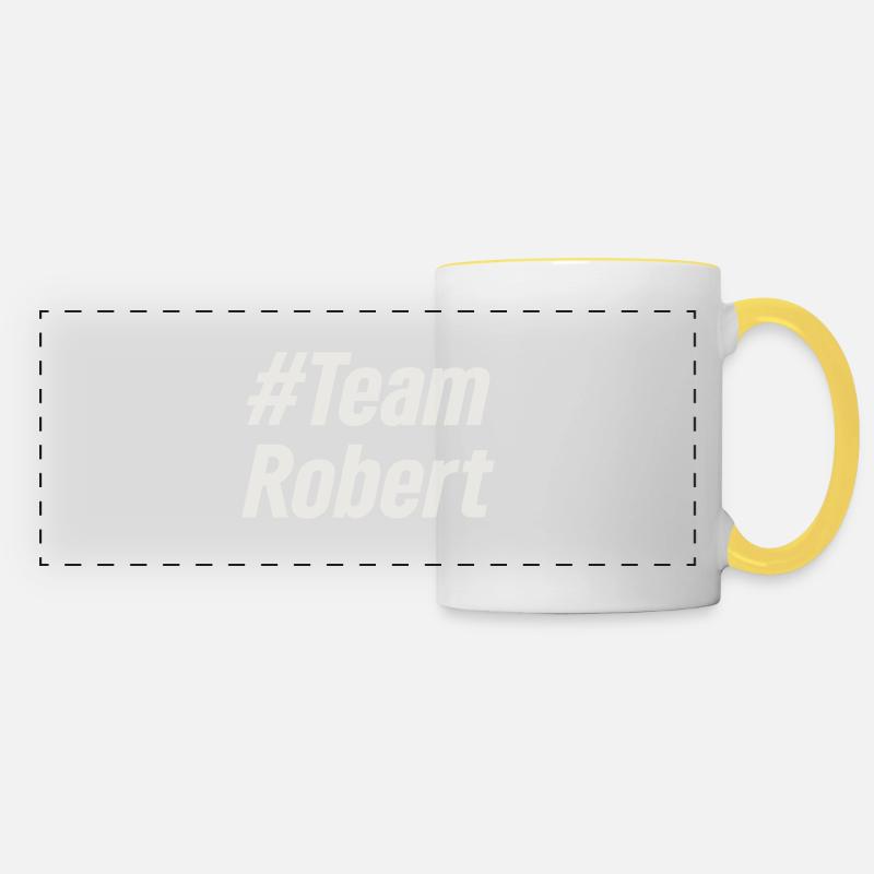 Team Robert - Panoramatasse - Weiß/Gelb