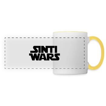 Sinti Wars SW Design Black Letters - Panoramic Mug - white/yellow - Front