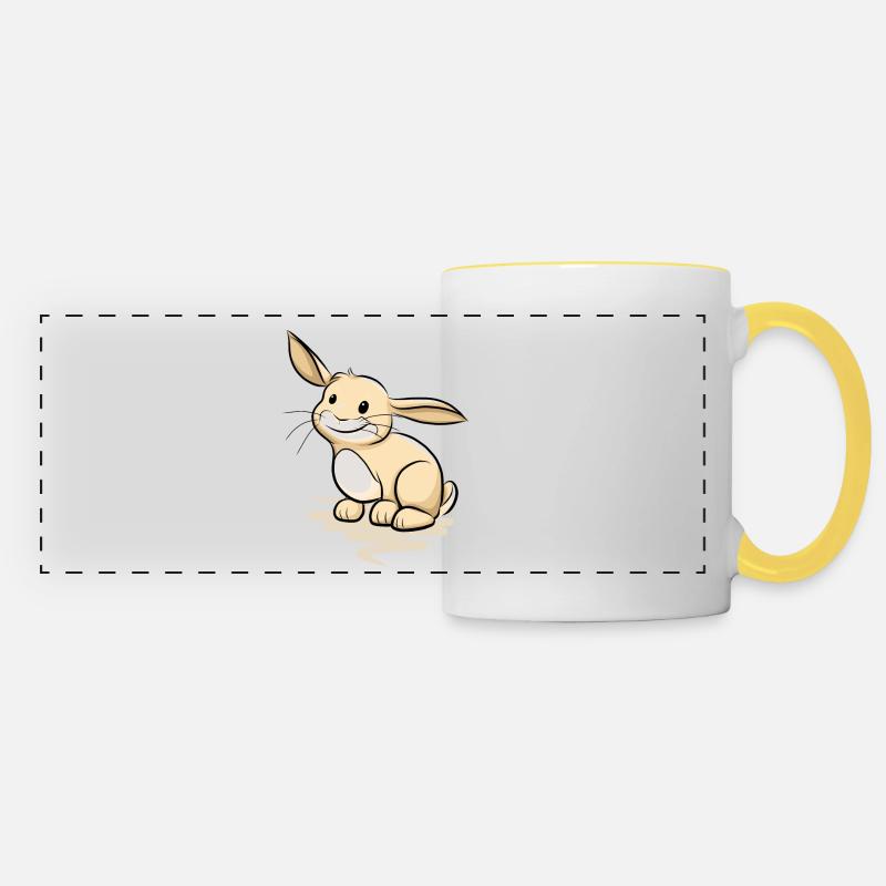 Hare - Panoramic Mug - white/yellow