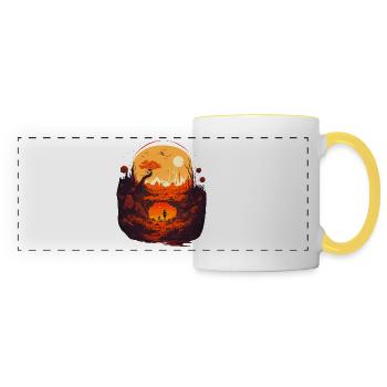 alien creature - Panoramic Mug - white/yellow - Front