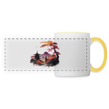 Asian Landscape - Panoramic Mug - white/yellow - Front