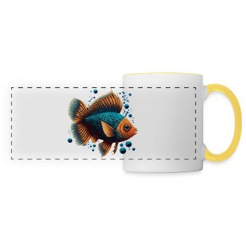 Poissons d’eau profonde - Mug panoramique contrasté et blanc - blanc/jaune - Devant