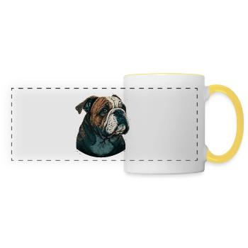 Adorable Bulldog - Panoramic Mug - white/yellow - Front