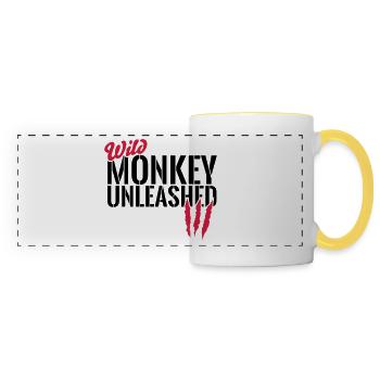 Wild monkey unleashed - Panoramic Mug - white/yellow - Front