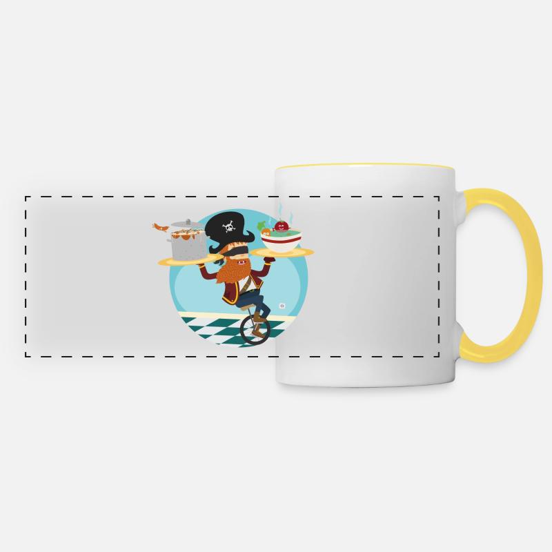 Pirate miam - Panoramic Mug - white/yellow