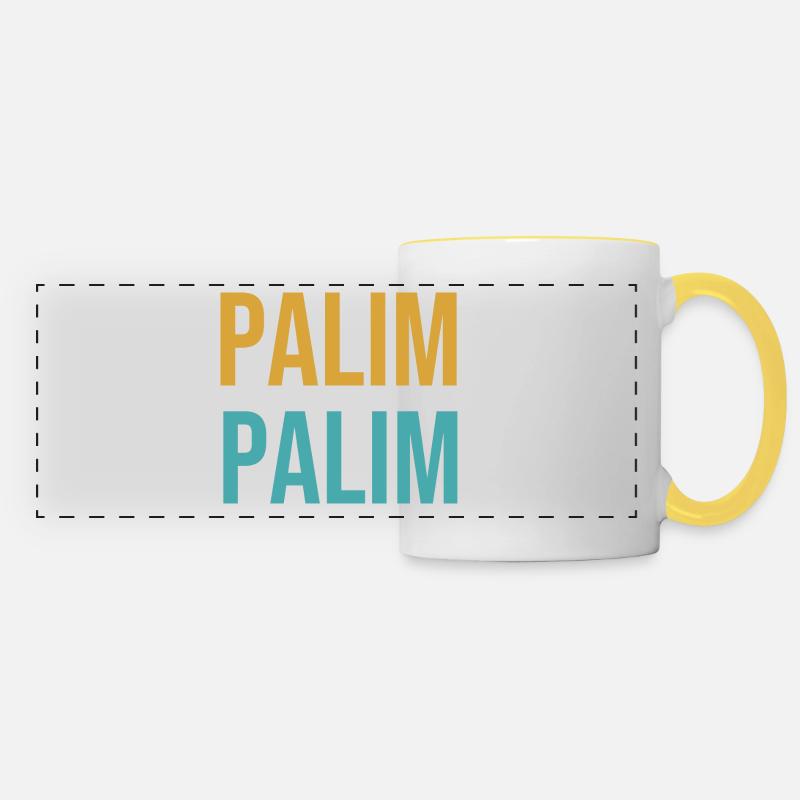 Palim Palim - Mug panoramique contrasté et blanc - blanc/jaune