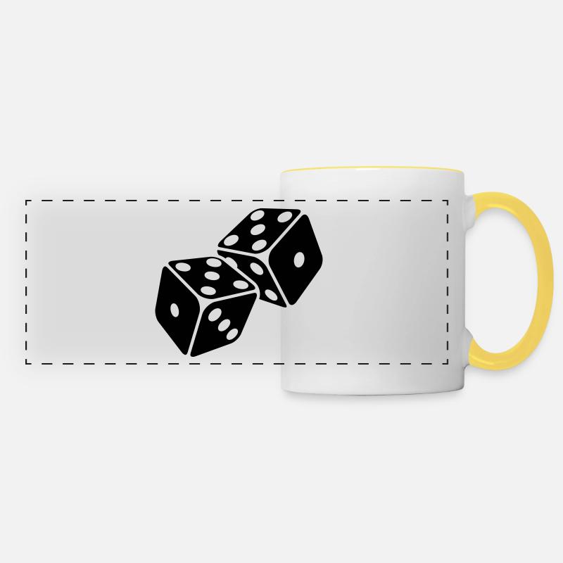Dice 5er Pash - Five-piece - Panoramic Mug - white/yellow