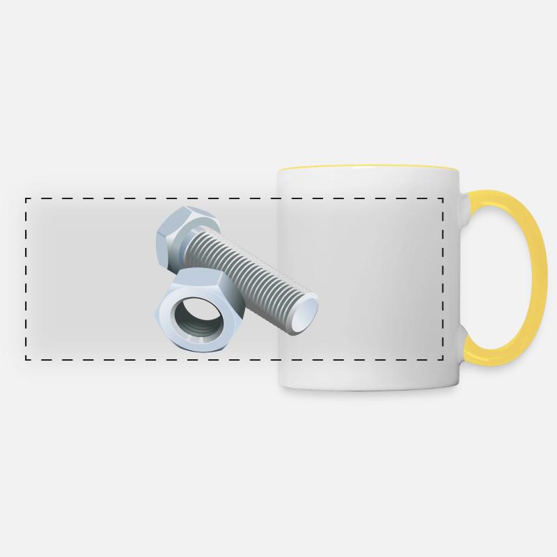 vis - Mug panoramique contrasté et blanc - blanc/jaune