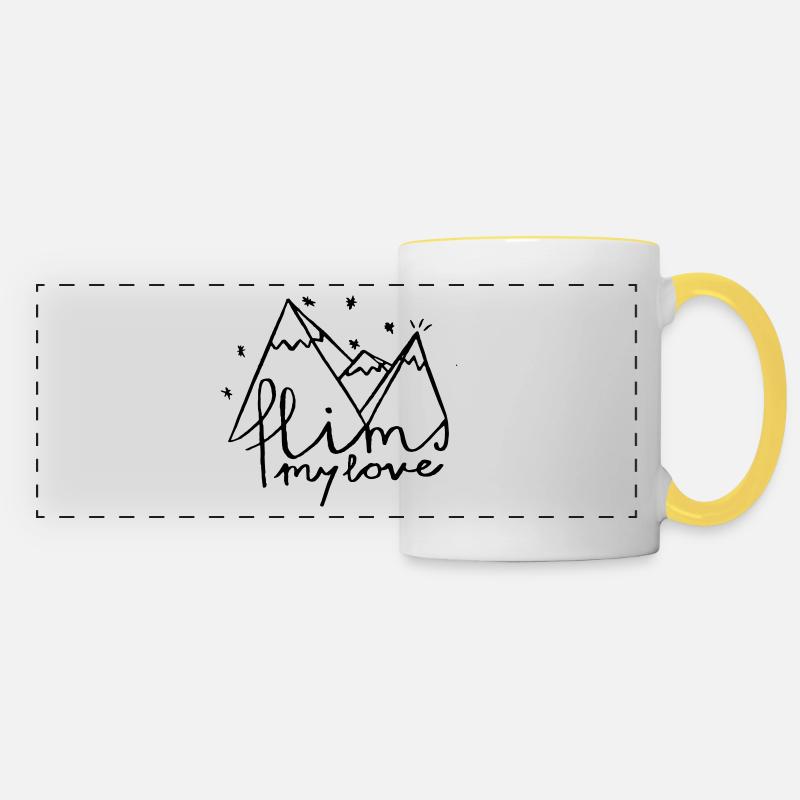 Flims Switzerland mountains - Panoramic Mug - white/yellow