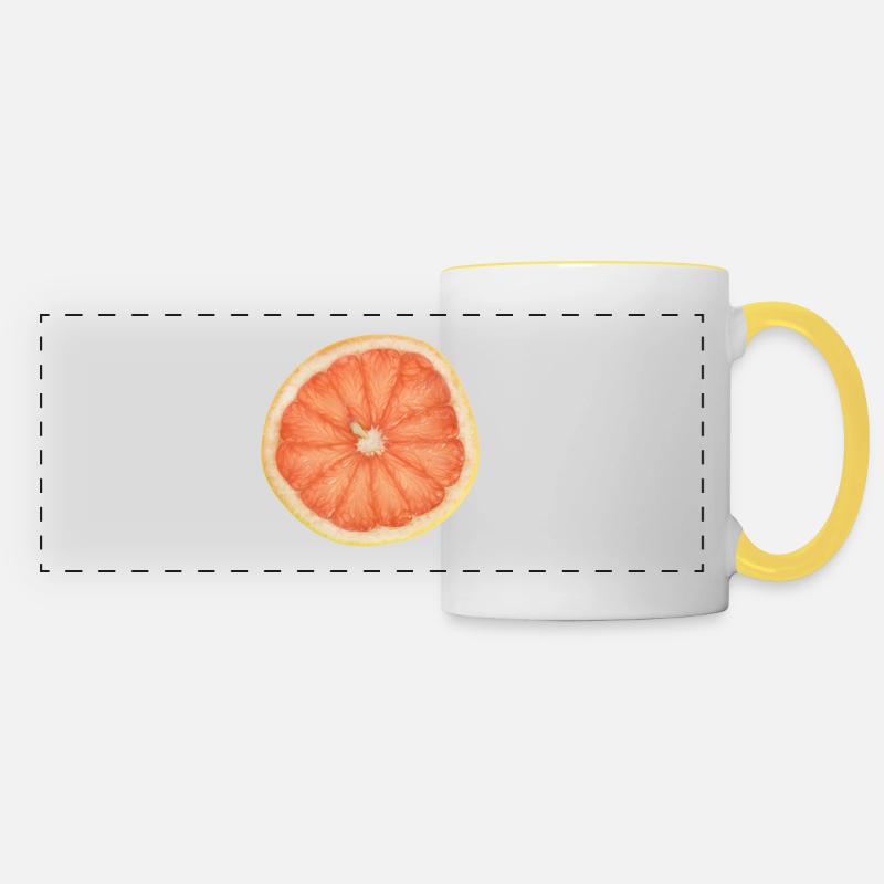 Pamplemousse - Mug panoramique contrasté et blanc - blanc/jaune