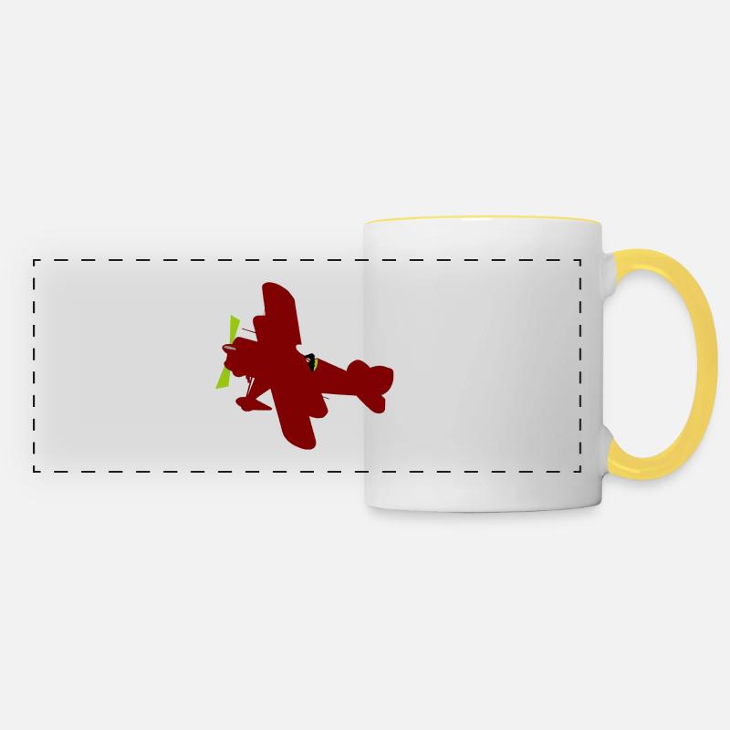 Plane - Panoramic Mug - white/yellow