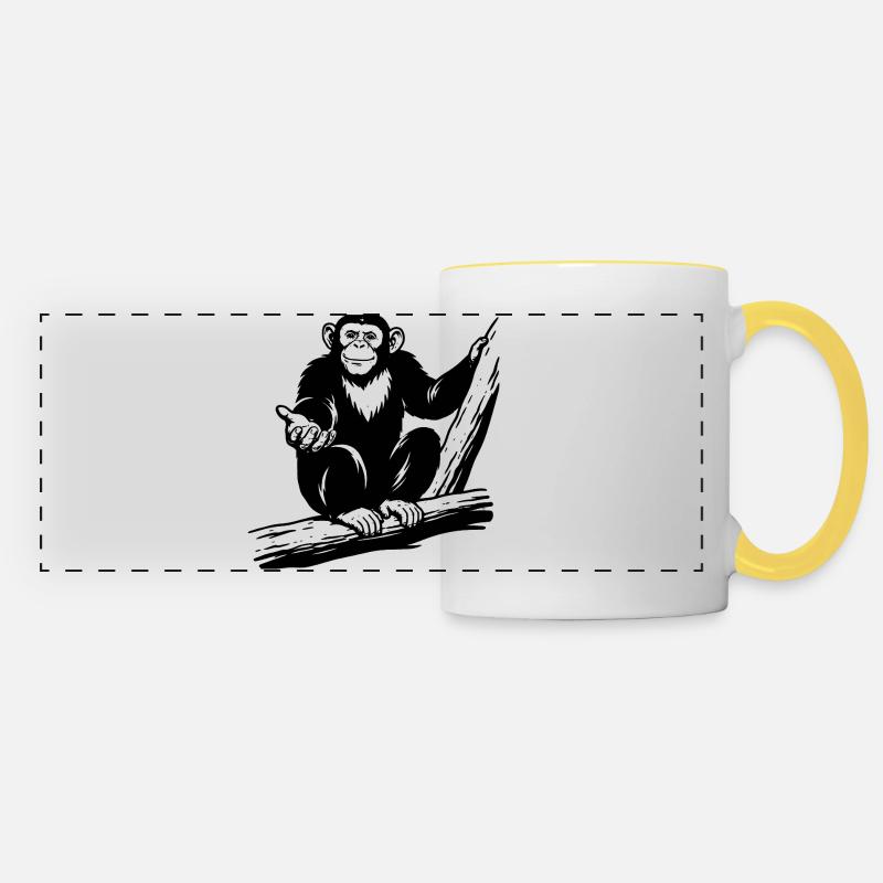 Chimpanzee - Panoramic Mug - white/yellow