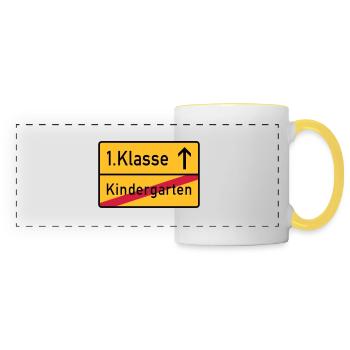 erste klasse - Panoramatasse - Weiß/Gelb - Vorne