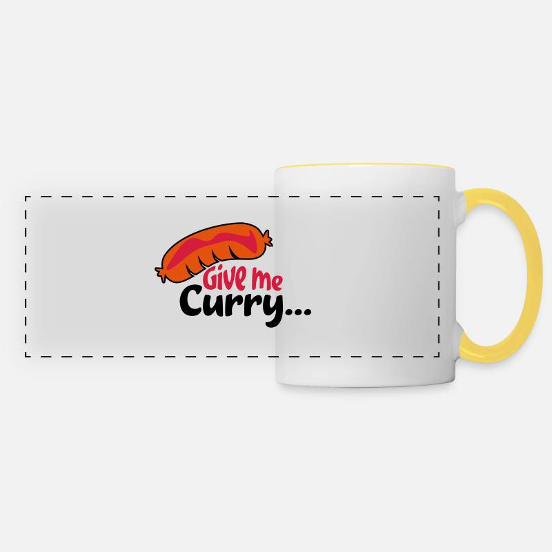 currywurst - Panoramic Mug - white/yellow