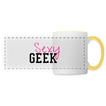 Sexy Geek - Mug panoramique contrasté et blanc - blanc/jaune - Devant
