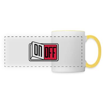 off on switch button button turn off - Panoramic Mug - white/yellow - Front