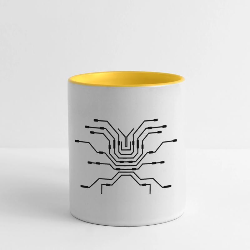 design pc wires processor cpu wire wiring Panoramic Mug